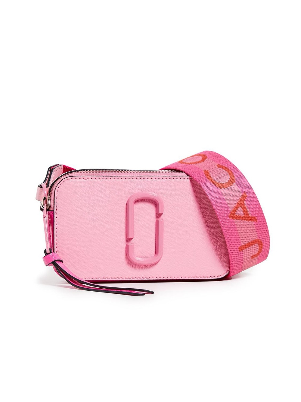 Marc Jacobs Bubblegum Pink Preppy Camera Crossbody Purse Bag with Logo Strap